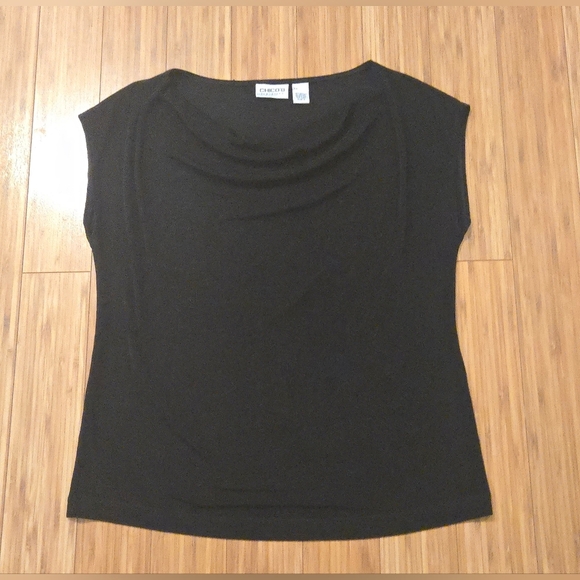 NWOT Chico's Black Cap Sleeve Blouse - Picture 1 of 5